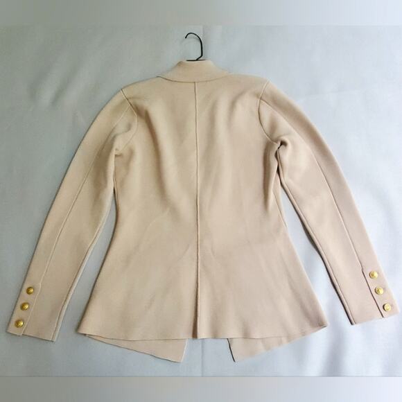 NWT$650 L'AGENCE Chamberlain Knit Blazer Jacket in Champagne Gold Sz Small - Picture 15 of 16